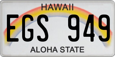 HI license plate EGS949