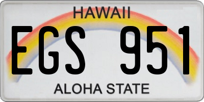 HI license plate EGS951