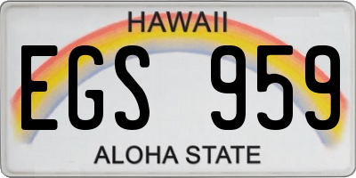 HI license plate EGS959
