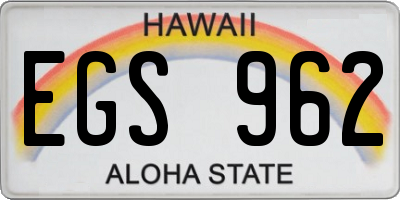 HI license plate EGS962