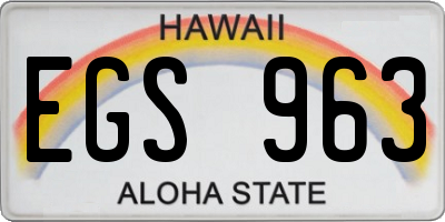 HI license plate EGS963