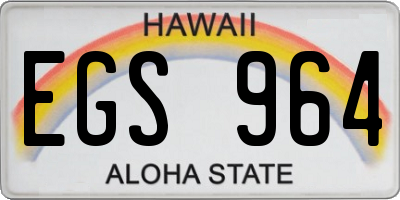 HI license plate EGS964