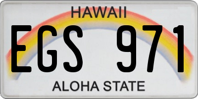 HI license plate EGS971