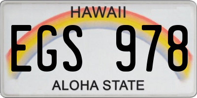HI license plate EGS978