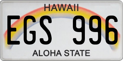 HI license plate EGS996