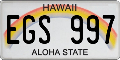 HI license plate EGS997