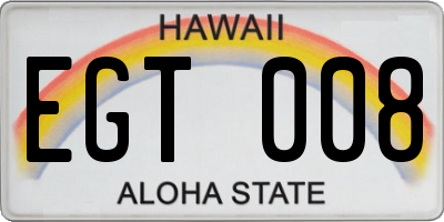 HI license plate EGT008