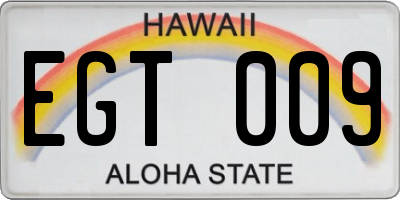 HI license plate EGT009