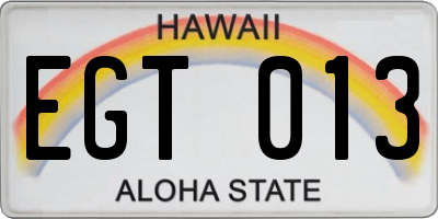 HI license plate EGT013