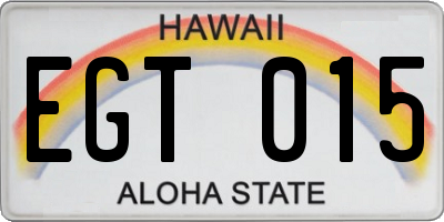 HI license plate EGT015
