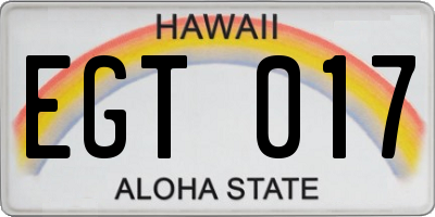 HI license plate EGT017
