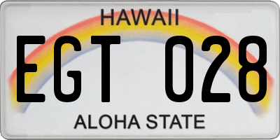 HI license plate EGT028
