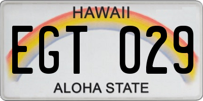 HI license plate EGT029