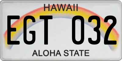 HI license plate EGT032