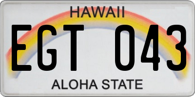HI license plate EGT043