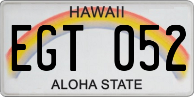 HI license plate EGT052