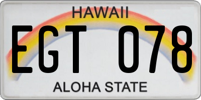 HI license plate EGT078