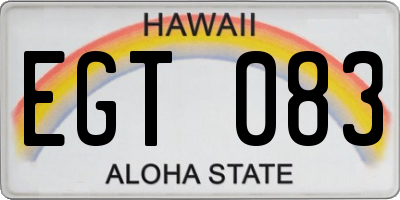 HI license plate EGT083