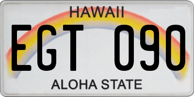 HI license plate EGT090