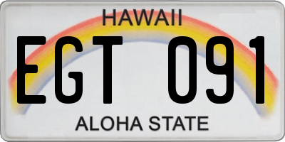 HI license plate EGT091