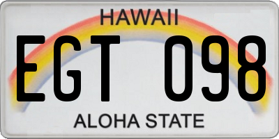 HI license plate EGT098