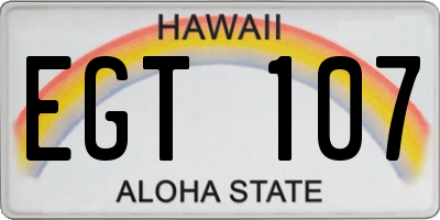 HI license plate EGT107