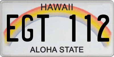 HI license plate EGT112