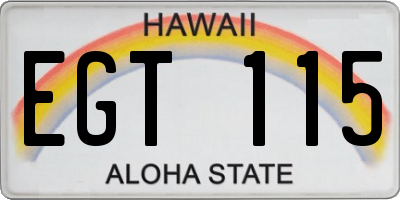 HI license plate EGT115