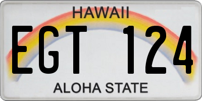 HI license plate EGT124