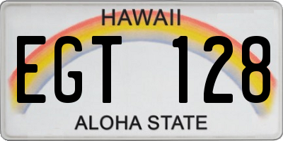 HI license plate EGT128