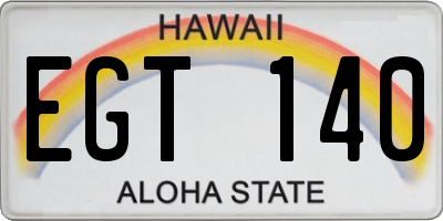 HI license plate EGT140