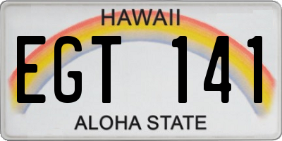 HI license plate EGT141