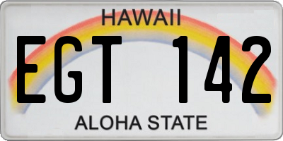 HI license plate EGT142