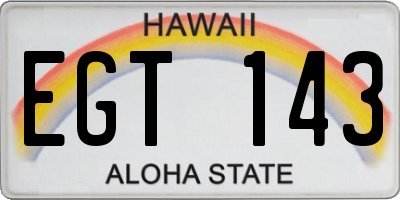HI license plate EGT143