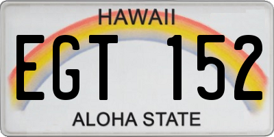 HI license plate EGT152