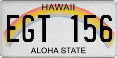 HI license plate EGT156
