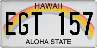 HI license plate EGT157