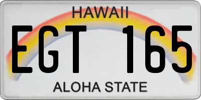 HI license plate EGT165