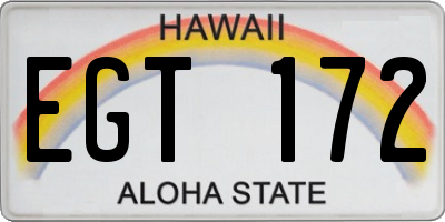 HI license plate EGT172