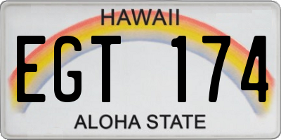 HI license plate EGT174