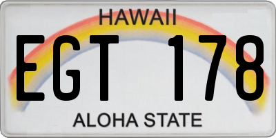 HI license plate EGT178