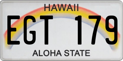 HI license plate EGT179