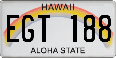 HI license plate EGT188