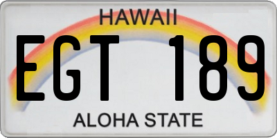 HI license plate EGT189