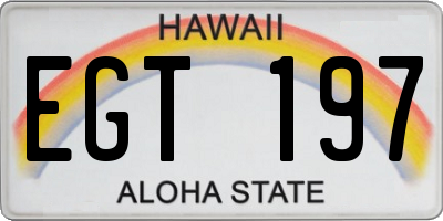 HI license plate EGT197