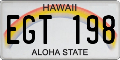 HI license plate EGT198