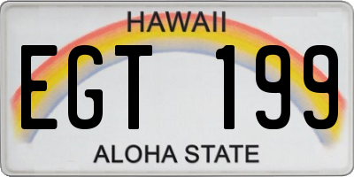 HI license plate EGT199