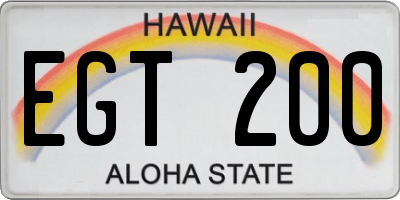 HI license plate EGT200