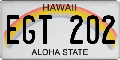HI license plate EGT202