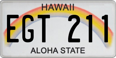 HI license plate EGT211